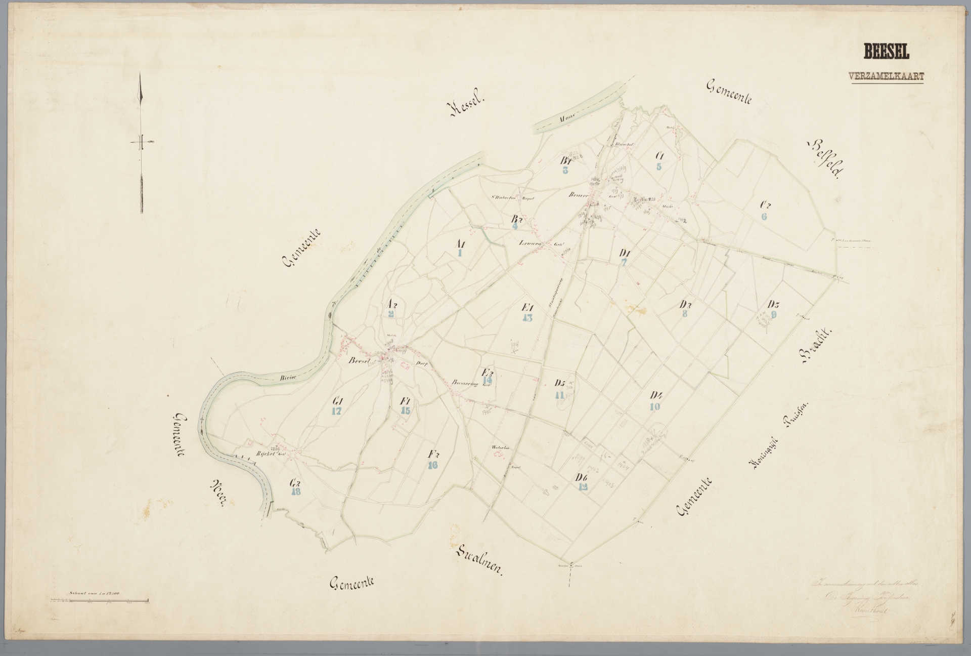 Kadastrale kaart 1811-1832: verzamelplan Beesel, Limburg / RCE Beeldbank